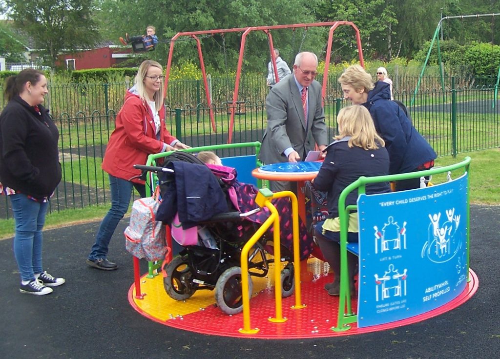 The accessible roundabout in use