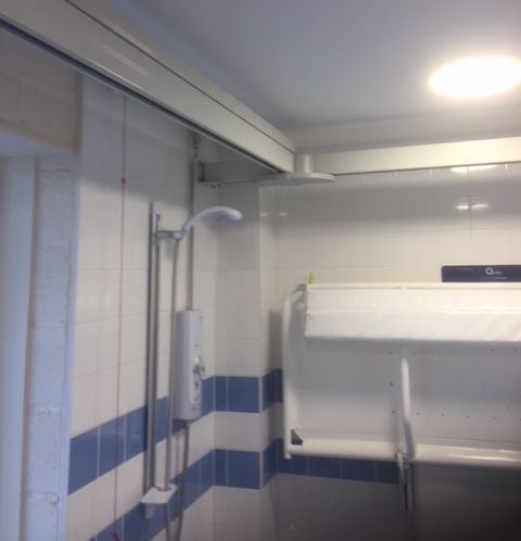 Inside the accessible toilet - the shower