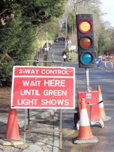 Temporary traffic light