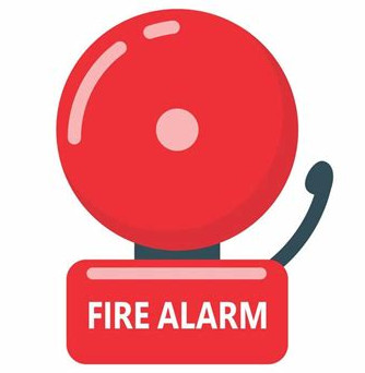 Red fire alarm bell