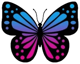 A blue and purple butterfly
